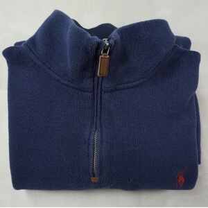 Vintage Polo Ralph Lauren Sweater Mens XXL Quarter Zip Navy Pullover 90s Y2K